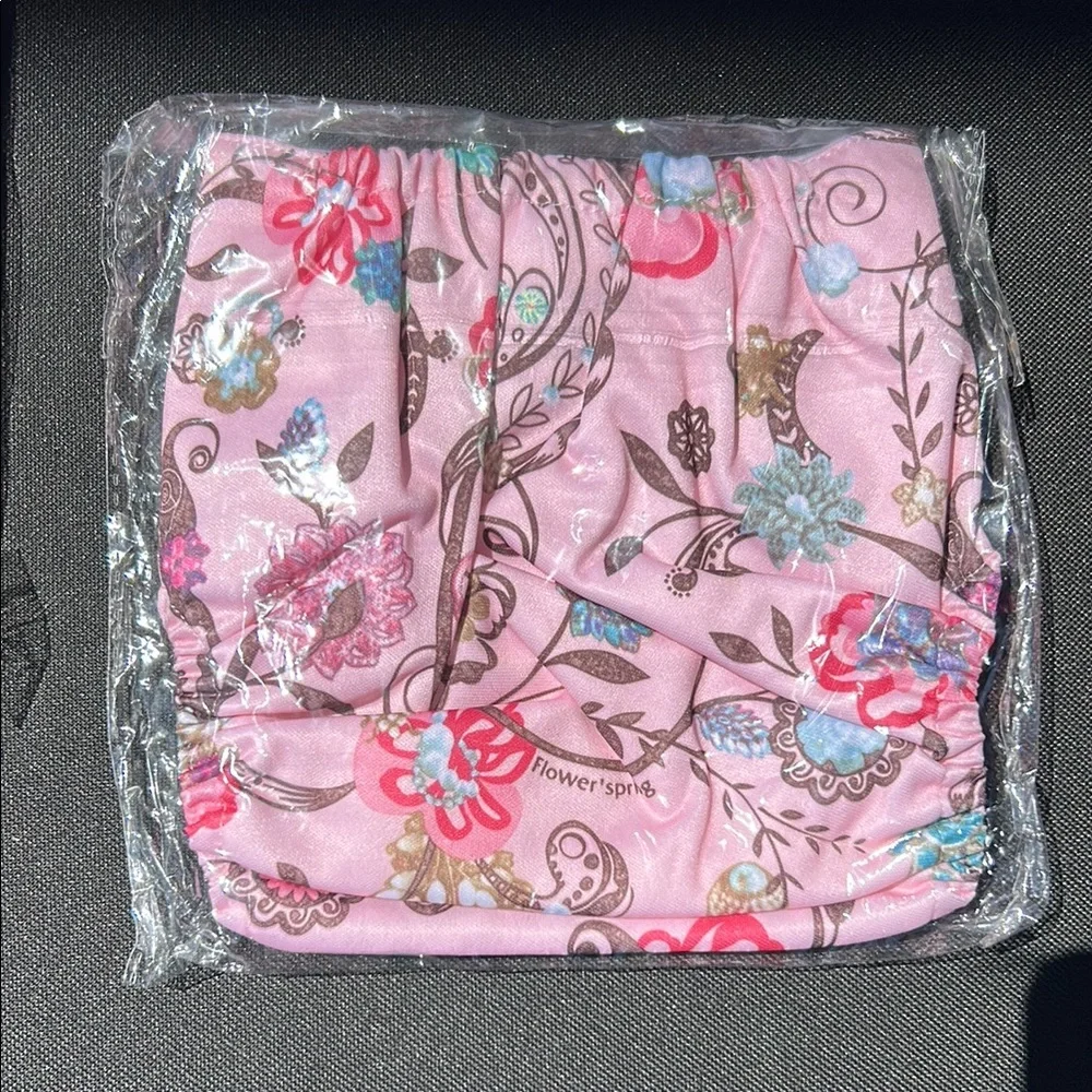 New Washable Reusable Colorful Baby Cloth Diapers Set Pink